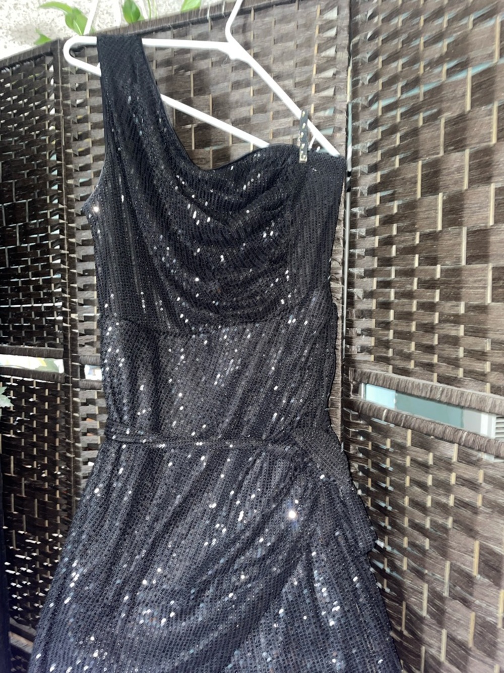 Grace Karin Black One-Shoulder Sequin Cocktail Dress